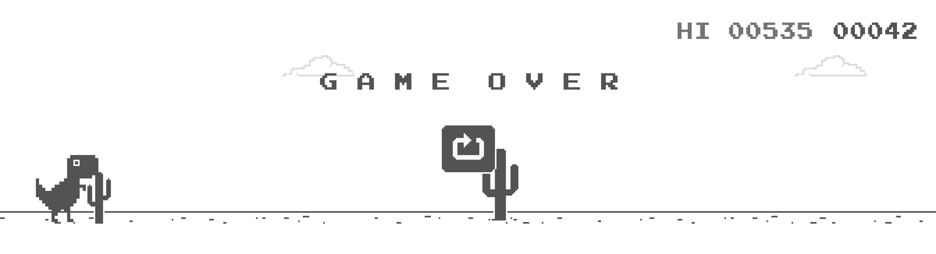 T-Rex Game Over Screen